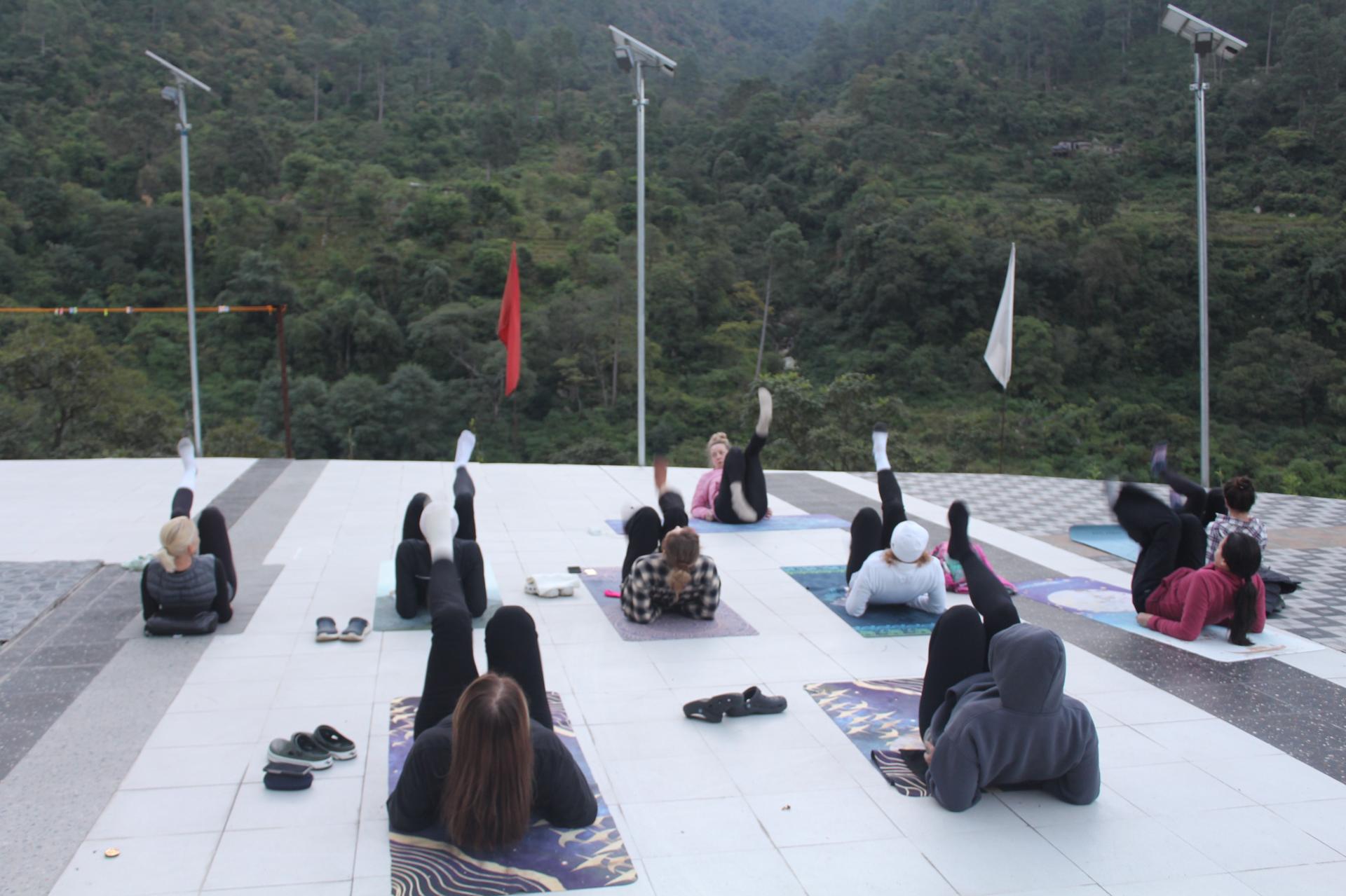 Candlelit evening meditation circle