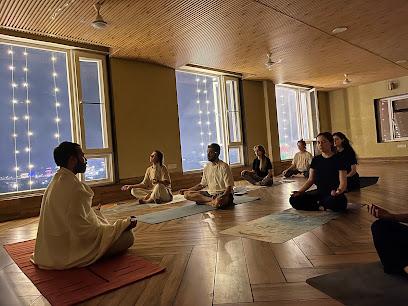 Candlelit evening meditation circle